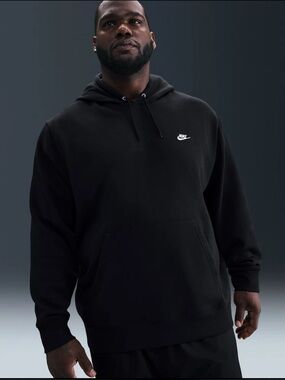 NWT! Nike Club Pullover Fleece Hoodie Black Mens Sz XXL
